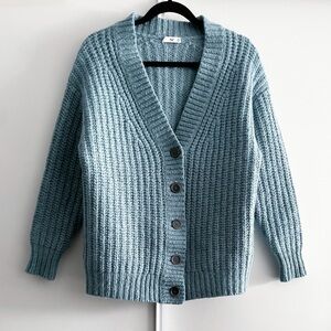 Aritzia Blue Knit Cardigan